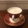 Vintage tea cup and saucer candle Image 4