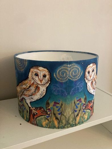 Dawn Maciocia Designer Lampshades Fox and Barn Owl Pair
