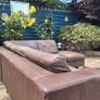 Premium Dark Brown Leather Corner Sofa & Matching Storage Ottoman Image 9