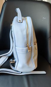 Bessie women leather backpack light blue