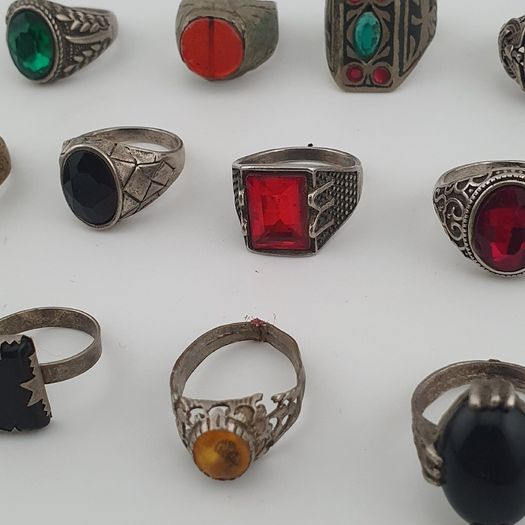 Antique Heritage Ring Collection 15 Rustic Brass Jewellery Pieces