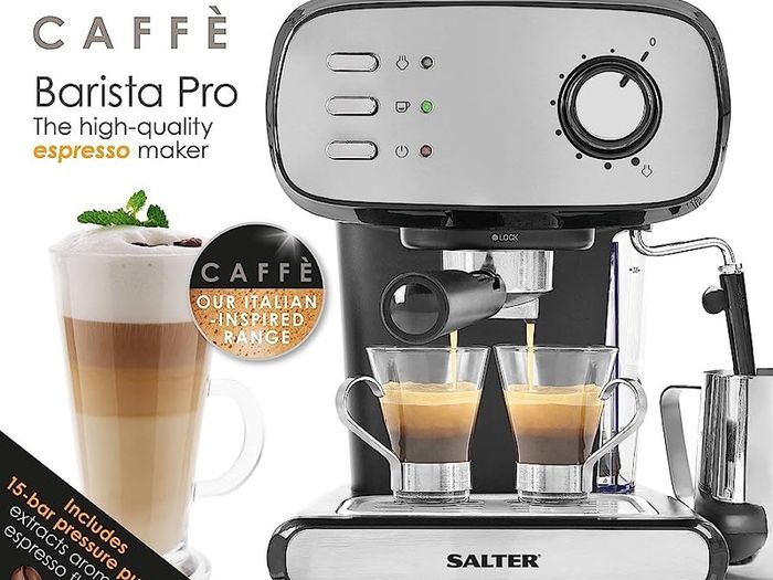 Barista Pro Espresso Machine, Cappuccino, Latte and Coffee Maker, 15-Bar Pressure Pump, Milk Frothing Wand, Removable Drip Tray (FREE SHIPPING)