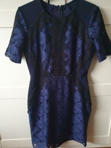 Oasis lace navy dress med