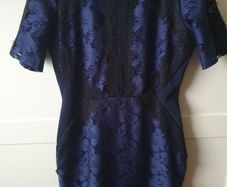 Oasis lace navy dress med