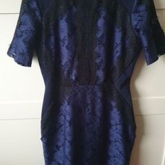 Oasis lace navy dress med