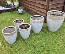 garden outside pots