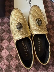 Kurt Geiger gold leather shoes