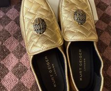 Kurt Geiger gold leather shoes