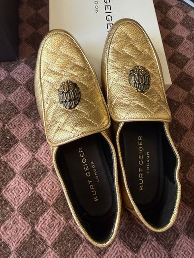 Kurt Geiger gold leather shoes