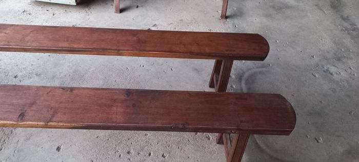 Benches Set of Two Solid Oak Antique