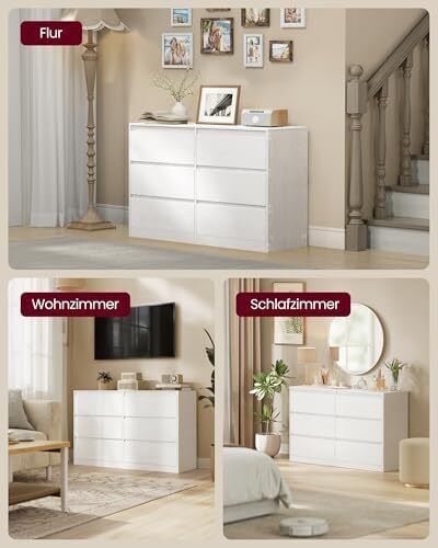 Modern Chest of Drawers Cabinet with 6 Drawers