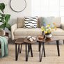 Nesting Coffee Table, Set of 3 End Tables for Living Room, Stacking Side Tables, Sturdy and Easy Assembly, Steel Frame, Industrial Style, Rustic Brown Image 3