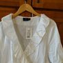 Ladies pure white Zizzi wrapover 100% cotton shirt. New with Tags. Image 3