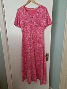 Pink midi dress.