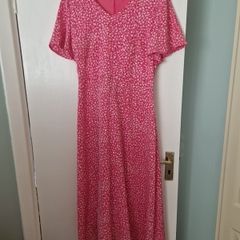 Pink midi dress.