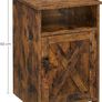 _Bedside Table with 1 Open Compartment and Door, Side Table for Bedroom, Living Room, Office, 40 x 40 x 60 cm, Vintage Brown Image 3