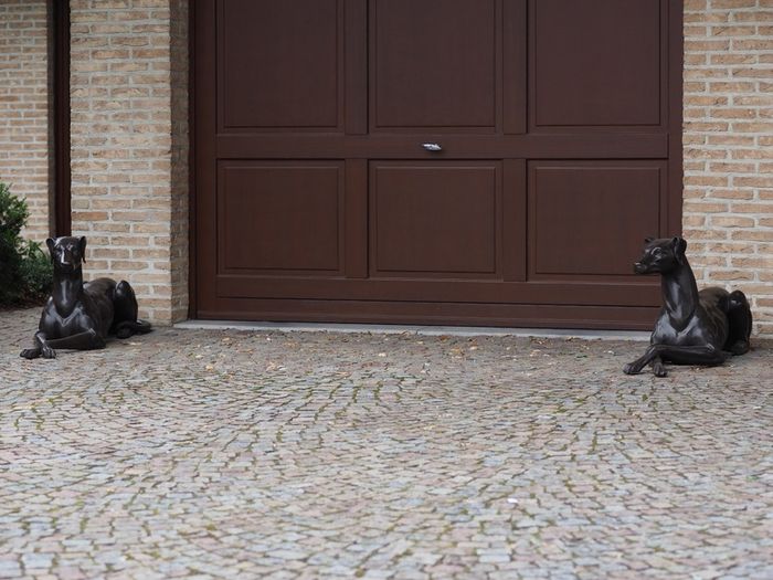 pair bronze statues