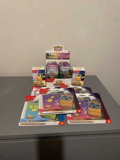 Pokemon 30th anniversary tin collection booster bundle blister packs