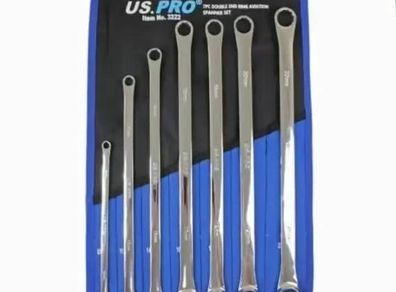 7pc Double End Ring Aviation Spanner Set | Precision Cr-V Steel | NEW