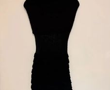 Chip Chip Black Knit Midi Dress Off Shoulder Bodycon Stretch Size M 38 10