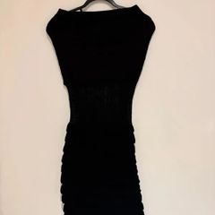 Chip Chip Black Knit Midi Dress Off Shoulder Bodycon Stretch Size M 38 10