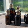 Vintage Amber Tortoiseshell Glass Dressing Table or Vanity Set of 6 Pieces Image 2