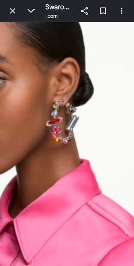 Swarovski multicoloured hoop earrings
