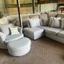 Grey corner sofa with matching armchair couch Image 3