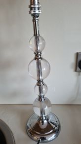 Beautiful Brushed Steel  Crackle Glass Table Lamp. In Mint Condition.