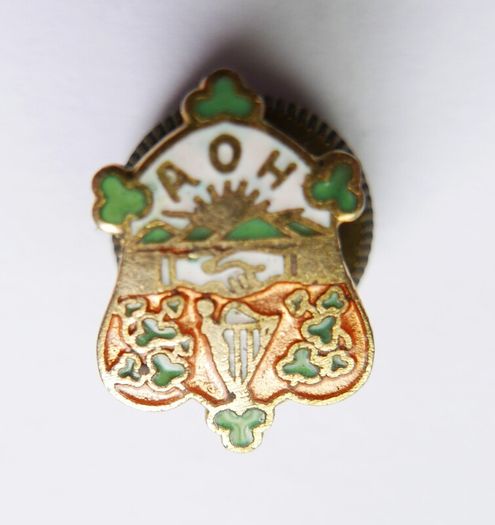 Vintage Irish Ancient Order Of Hibernian Enamel Badge