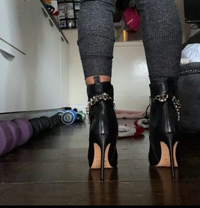 Aldo black heel ankle boots