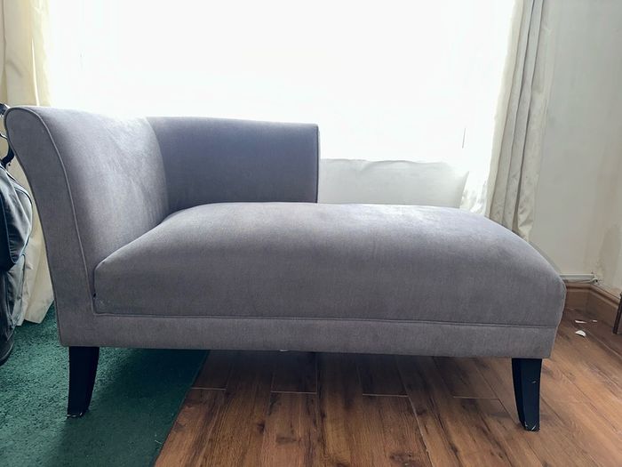Grey chaise lounge