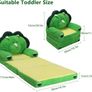 Dinosaur Foldable Kids Sofa,Toddler 2 in 1 Flip Open Sofa Bed,Children Couch Backrest Armchair for Bedroom Livingroom,Birthday Gift for Boys Girls,Green Image 3
