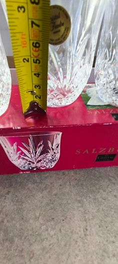 Vintage 1994 Set Of 4 Salzburg by CRISTAL DE FLANDRE Lead Crystal Glasses  Brand New BOXED