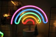 Cute Colorful Neon Rainbow Sign Lights Rainbow Neon Light with Base Battery Powered Rainbow Indoor Night Light Decoration for Kids Room Living Room Festive Party Wedding Party (FREE POSTAGE)