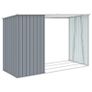 Garden Firewood Shed Grey 245x98x159 cm Galvanised Steel Image 9