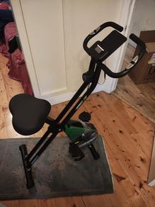 Upgraded Folding Exercise Bike with 16-Level Adjustable Magnetic Resistance, 330/350LBS Quiet Foldable Indoor Cycling Bike, Fitness Stationary Bike with LCD Display & Large Comfortable Seat Cushion