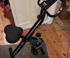 Upgraded Folding Exercise Bike with 16-Level Adjustable Magnetic Resistance, 330/350LBS Quiet Foldable Indoor Cycling Bike, Fitness Stationary Bike with LCD Display & Large Comfortable Seat Cushion