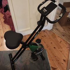 Upgraded Folding Exercise Bike with 16-Level Adjustable Magnetic Resistance, 330/350LBS Quiet Foldable Indoor Cycling Bike, Fitness Stationary Bike with LCD Display & Large Comfortable Seat Cushion