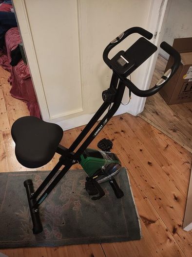 Upgraded Folding Exercise Bike with 16-Level Adjustable Magnetic Resistance, 330/350LBS Quiet Foldable Indoor Cycling Bike, Fitness Stationary Bike with LCD Display & Large Comfortable Seat Cushion