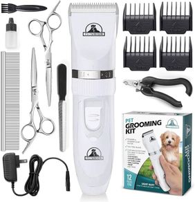 NEW SALE | Professional Dog Grooming Kit - Rechargeable, Cordless Pet Grooming Clippers & Complete Set of Dog Grooming Tools
