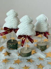 Set of 3 crochet Christmas trees
