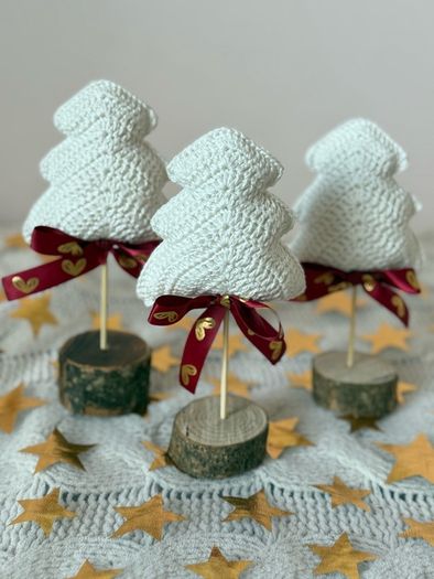 Set of 3 crochet Christmas trees