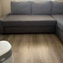Corner sofa-bed with storage, dark grey Image 2