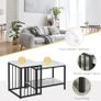 Modern Coffee Table Set of Two, Marble-Effect Nesting Side Tables with Steel Frame for Living Room, White, Black Image 5