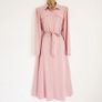 Dorothy Perkins Salmon Pink Button Crepe Belted Shirt Dress Image 2