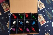 Retro Vintage Style Christmas Baubles x1 Box of x12 Glass Ornaments