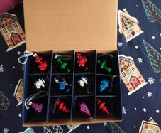 Retro Vintage Style Christmas Baubles x1 Box of x12 Glass Ornaments