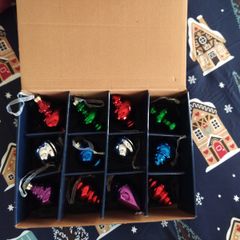 Retro Vintage Style Christmas Baubles x1 Box of x12 Glass Ornaments