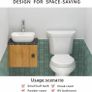 Modern Bathroom Small Vessel Sink Above Counter Compact Porcelain Ceramic Wash Basin Small Vanity Sink Lavatory Wash Hand Basin,365 x 250 x 115mm Image 4
